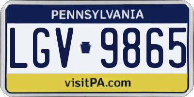 PA license plate LGV9865