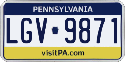 PA license plate LGV9871