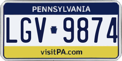 PA license plate LGV9874