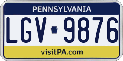 PA license plate LGV9876