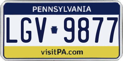 PA license plate LGV9877