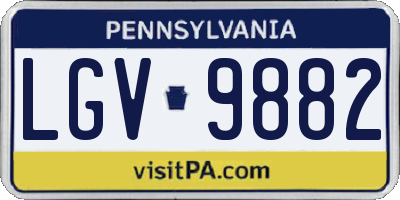 PA license plate LGV9882