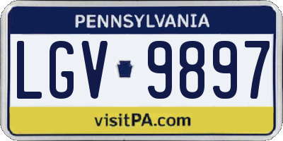 PA license plate LGV9897