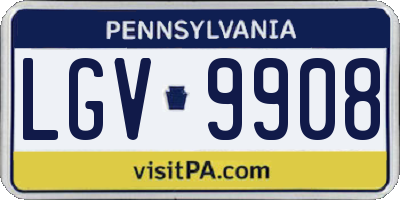 PA license plate LGV9908