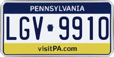 PA license plate LGV9910