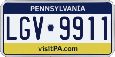 PA license plate LGV9911