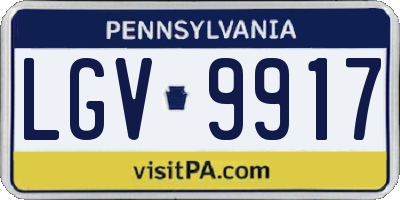 PA license plate LGV9917