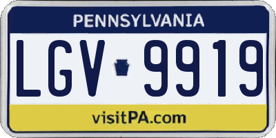 PA license plate LGV9919