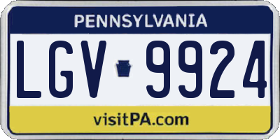 PA license plate LGV9924