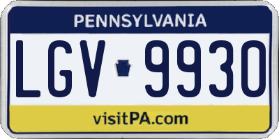 PA license plate LGV9930