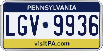 PA license plate LGV9936