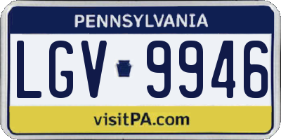 PA license plate LGV9946