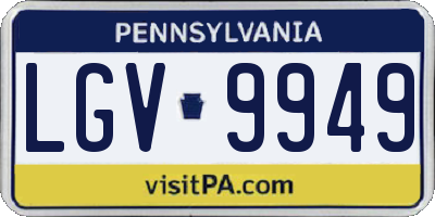 PA license plate LGV9949