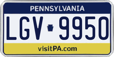 PA license plate LGV9950
