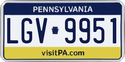 PA license plate LGV9951