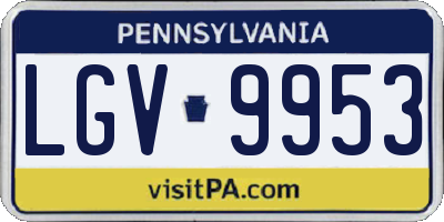 PA license plate LGV9953