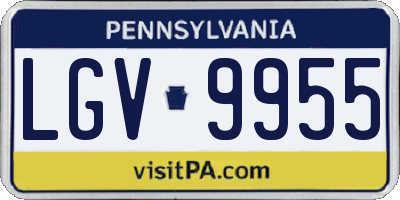 PA license plate LGV9955