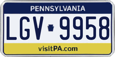 PA license plate LGV9958