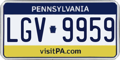 PA license plate LGV9959