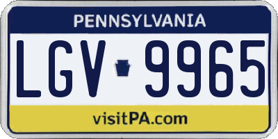 PA license plate LGV9965