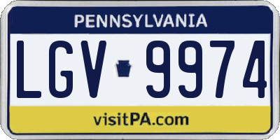 PA license plate LGV9974