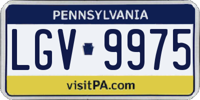 PA license plate LGV9975