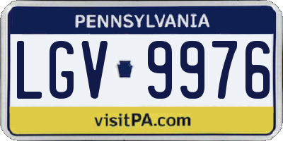 PA license plate LGV9976
