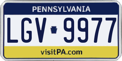 PA license plate LGV9977