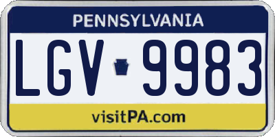 PA license plate LGV9983