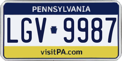 PA license plate LGV9987