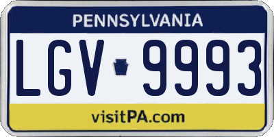 PA license plate LGV9993