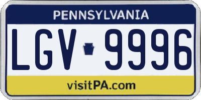 PA license plate LGV9996