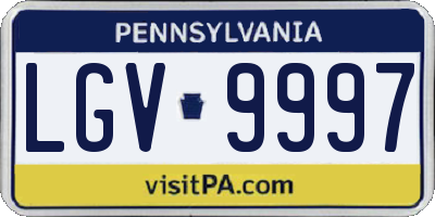 PA license plate LGV9997