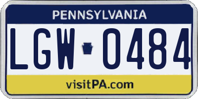 PA license plate LGW0484