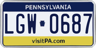 PA license plate LGW0687