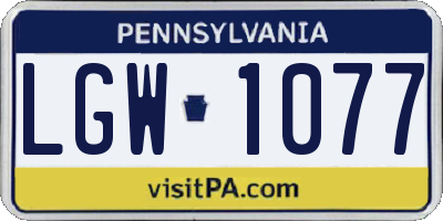 PA license plate LGW1077