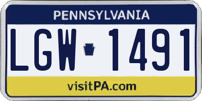PA license plate LGW1491
