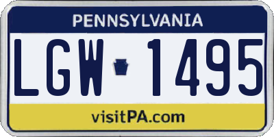 PA license plate LGW1495