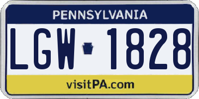 PA license plate LGW1828