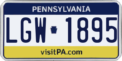 PA license plate LGW1895