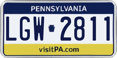 PA license plate LGW2811