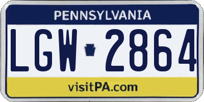 PA license plate LGW2864