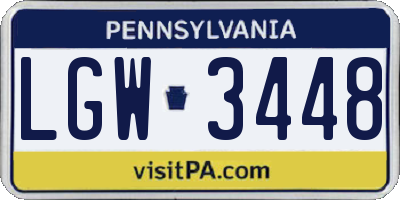 PA license plate LGW3448