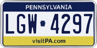 PA license plate LGW4297