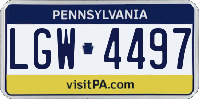 PA license plate LGW4497