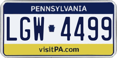 PA license plate LGW4499