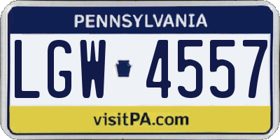 PA license plate LGW4557