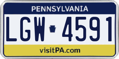 PA license plate LGW4591
