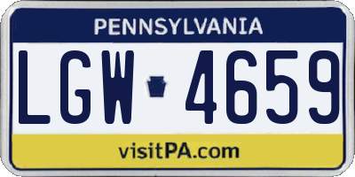 PA license plate LGW4659