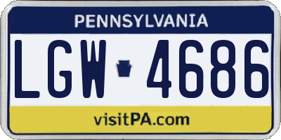 PA license plate LGW4686